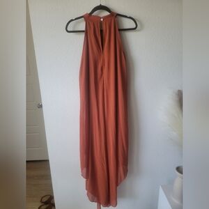 SHEIN Rust Halter-Style Maxi Dress